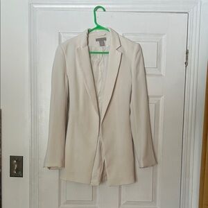 H&M Cream Longline Open Blazer